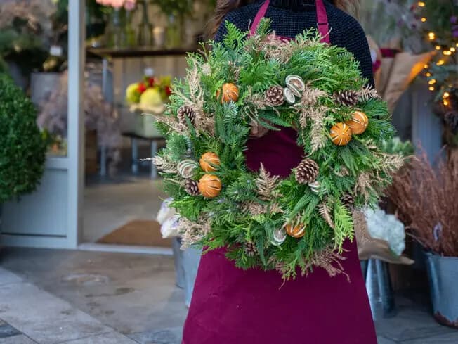 Handmade Christmas wreath by Moyses Stevens
