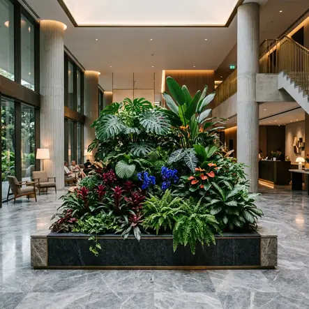 Planted display in a hotel interior