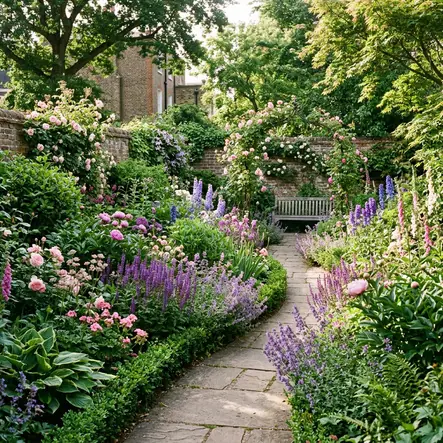 Replanted borders in a private garden
