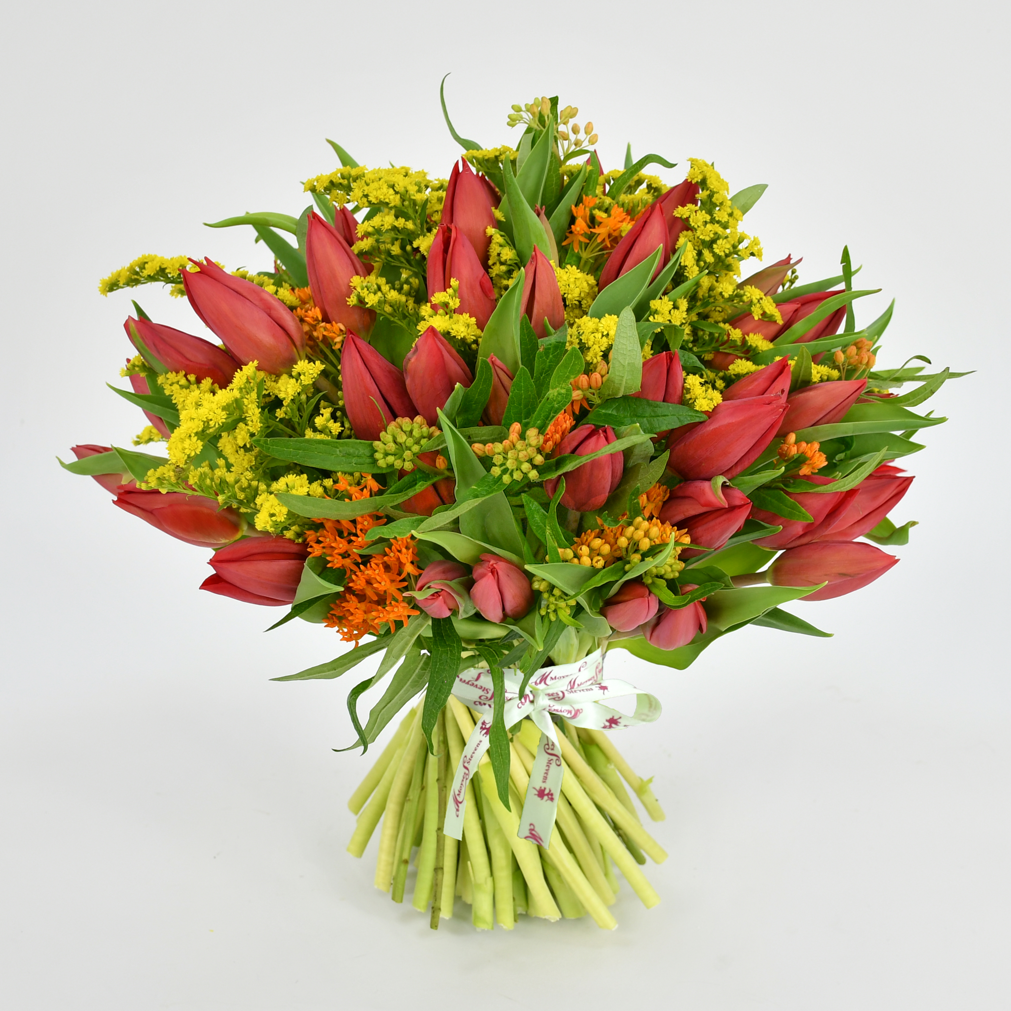 Red Tulips & Solidago image